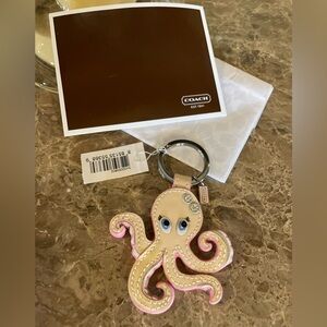 COACH Octopus Patent Leather Keychain Bag Charm NWT And Packaging